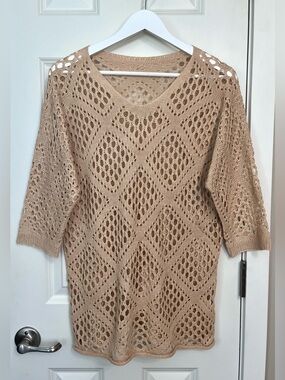 Sheer Knit Crochet Beach Tunic NWOT